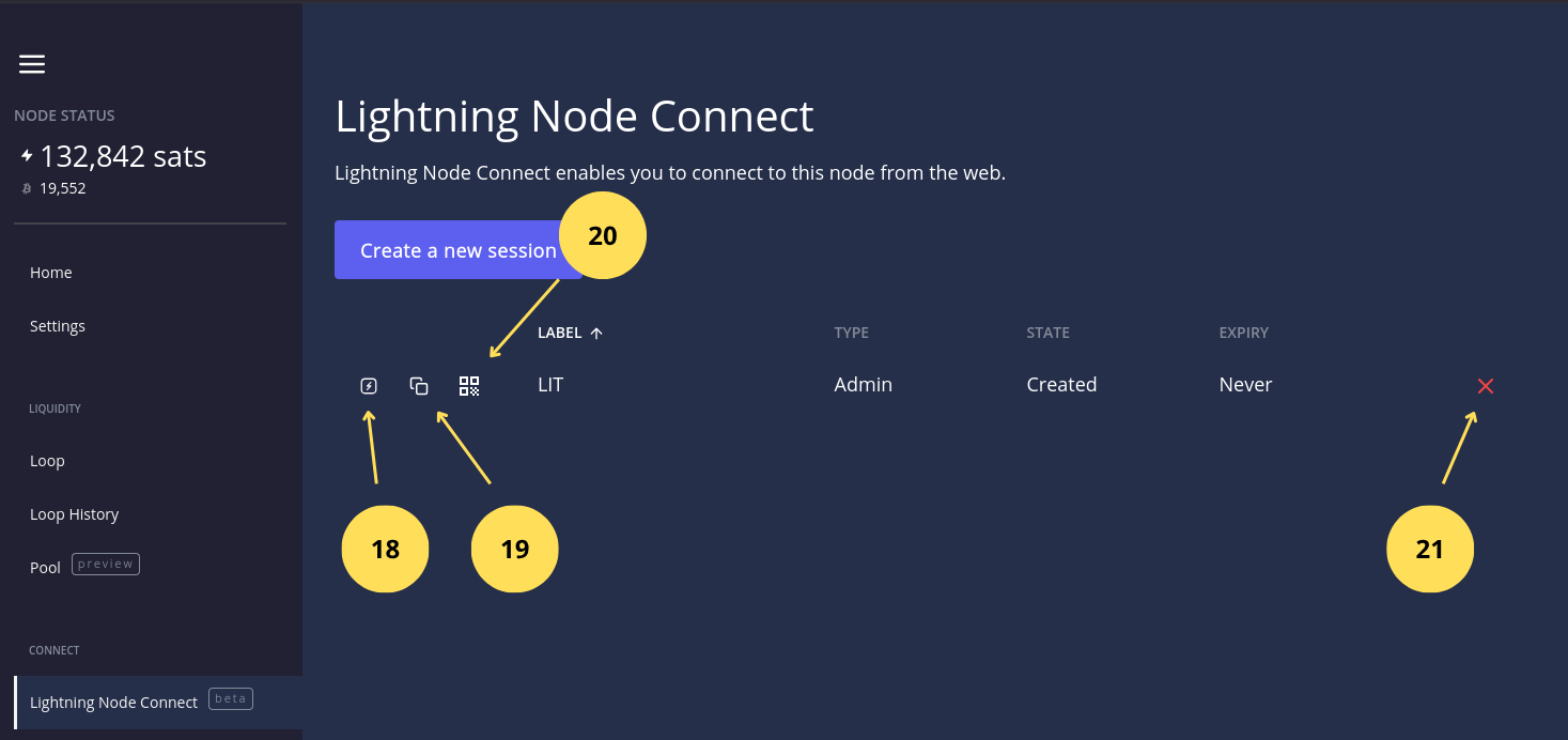 Opciones Sesión LTS