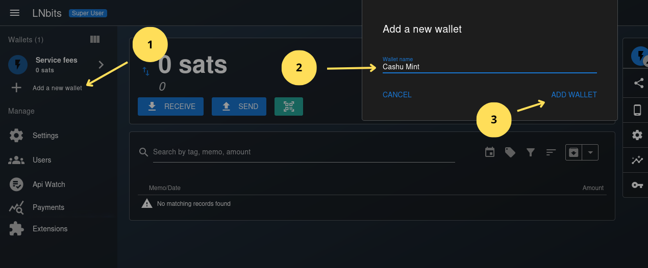 LNbits Cashu Mint Wallet