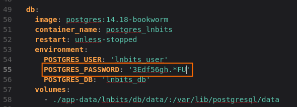 Variable POSTGRES_PASSWORD