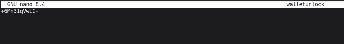 Archivo walletunlock con la contraseña