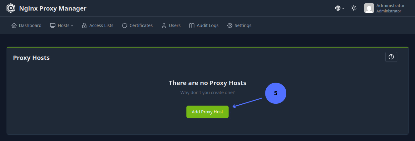 Add Proxy Host