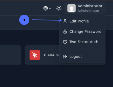 User Menu Edit Profile